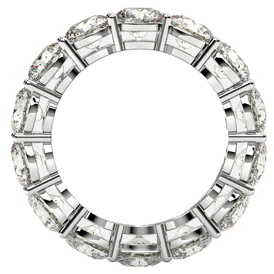 Round Cut Lab Grown Diamond Eternity Ring in 14k White Gold (6 cttw FG/VS2) - Rings - Custom Crafting Alliance, LLC