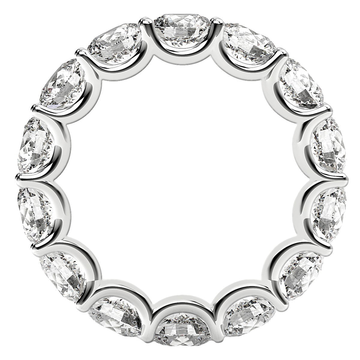 Round Cut Lab Grown Diamond Eternity Ring in 14k White Gold (6 cttw FG/VS2) - Rings - Custom Crafting Alliance, LLC