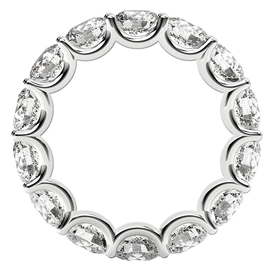 Round Cut Lab Grown Diamond Eternity Ring in 14k White Gold (6 cttw FG/VS2) - Rings - Custom Crafting Alliance, LLC