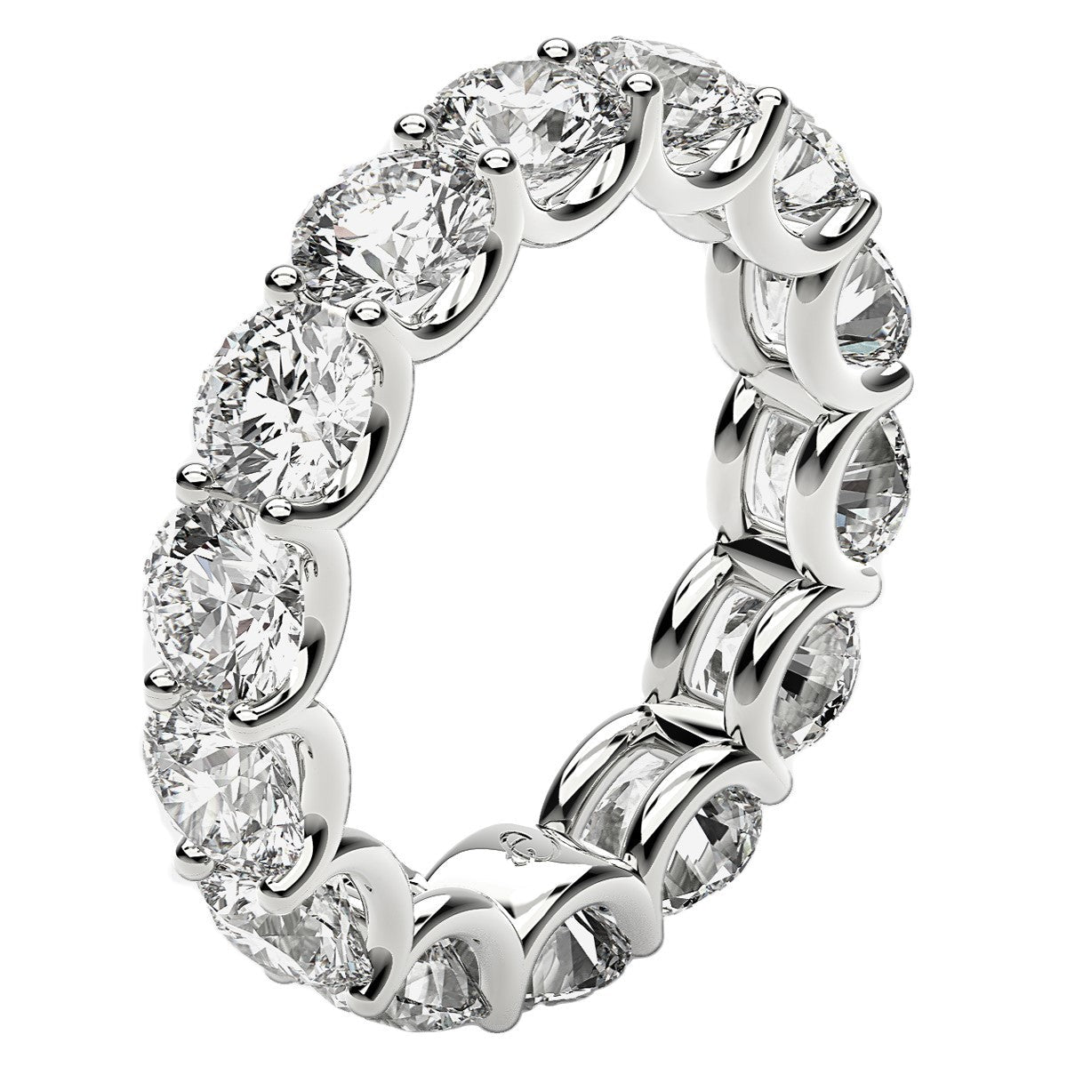 Round Cut Lab Grown Diamond Eternity Ring in 14k White Gold (6 cttw FG/VS2) - Rings - Custom Crafting Alliance, LLC