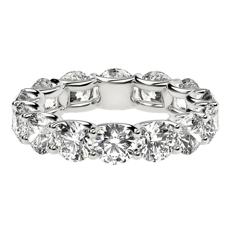 Round Cut Lab Grown Diamond Eternity Ring in 14k White Gold (6 cttw FG/VS2) - Rings - Custom Crafting Alliance, LLC