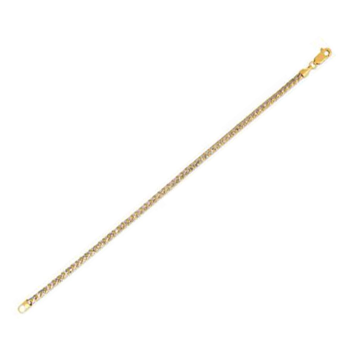 Round Pave Franco Chain Bracelet in 14k Yellow Gold (3.15 mm) - Bracelets - Custom Crafting Alliance, LLC