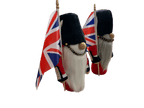 Royal Guard Gnomes - British - Inspired Handmade Tomtes with Union Jack Flags - Figurines - Custom Crafting Alliance, LLC