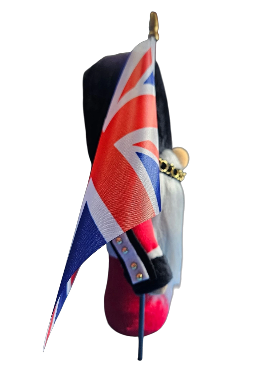 Royal Guard Gnomes - British - Inspired Handmade Tomtes with Union Jack Flags - Figurines - Custom Crafting Alliance, LLC