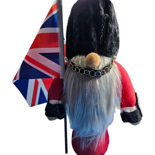 Royal Guard Gnomes - British - Inspired Handmade Tomtes with Union Jack Flags - Figurines - Custom Crafting Alliance, LLC