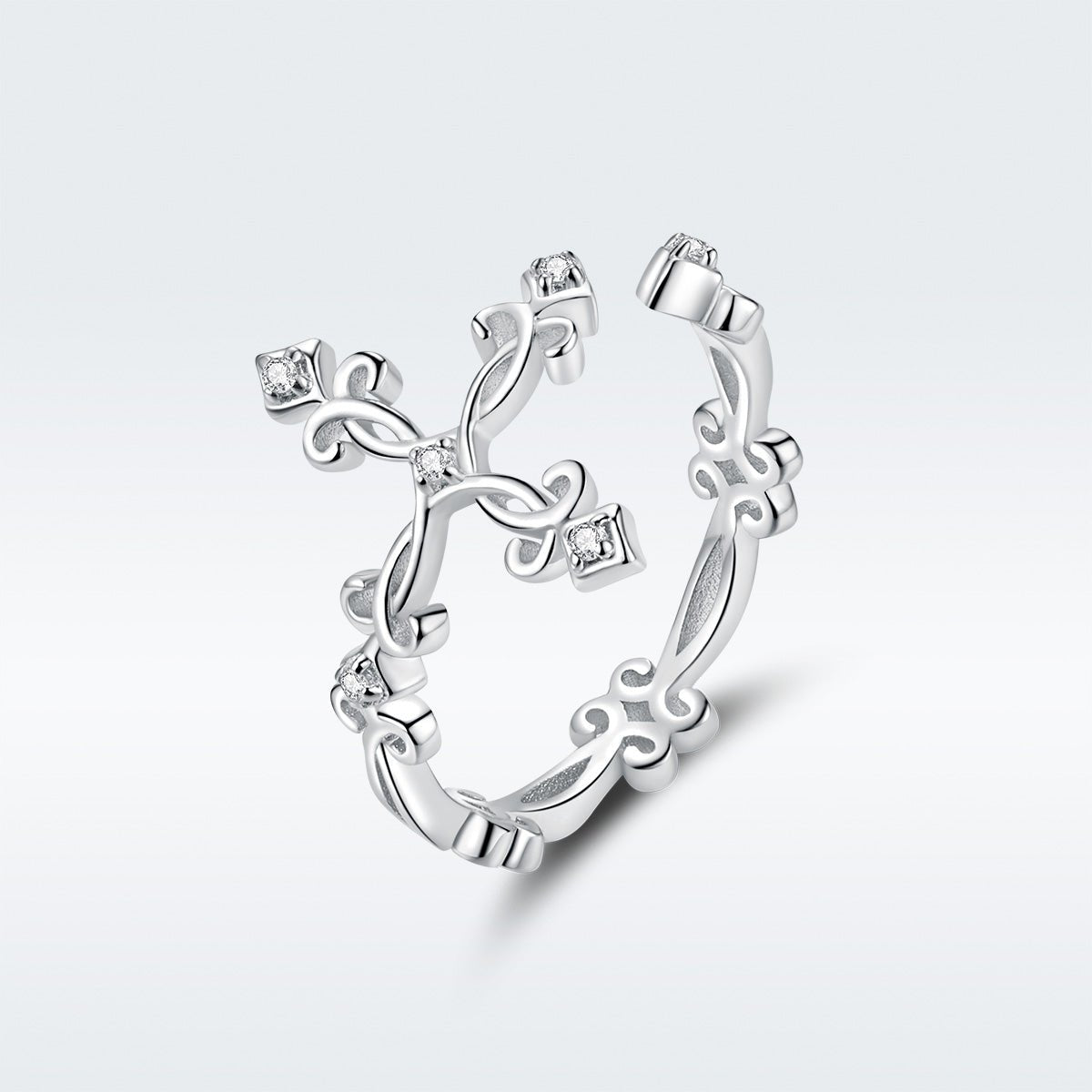 S925 Sterling Silver 0.4cm Width Pavé Setting CZ Ring - Rings - Custom Crafting Alliance, LLC