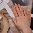 S925 Sterling Silver Oxidized Pavé Setting CZ Ring Size 6 for Women - Rings - Custom Crafting Alliance, LLC