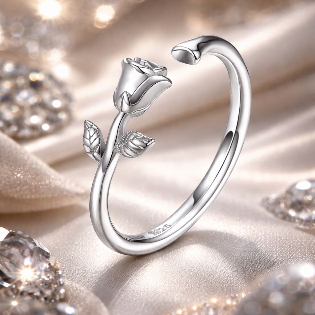 S925 Sterling Silver Plated Platinum Ring for Women - Rings - Custom Crafting Alliance, LLC