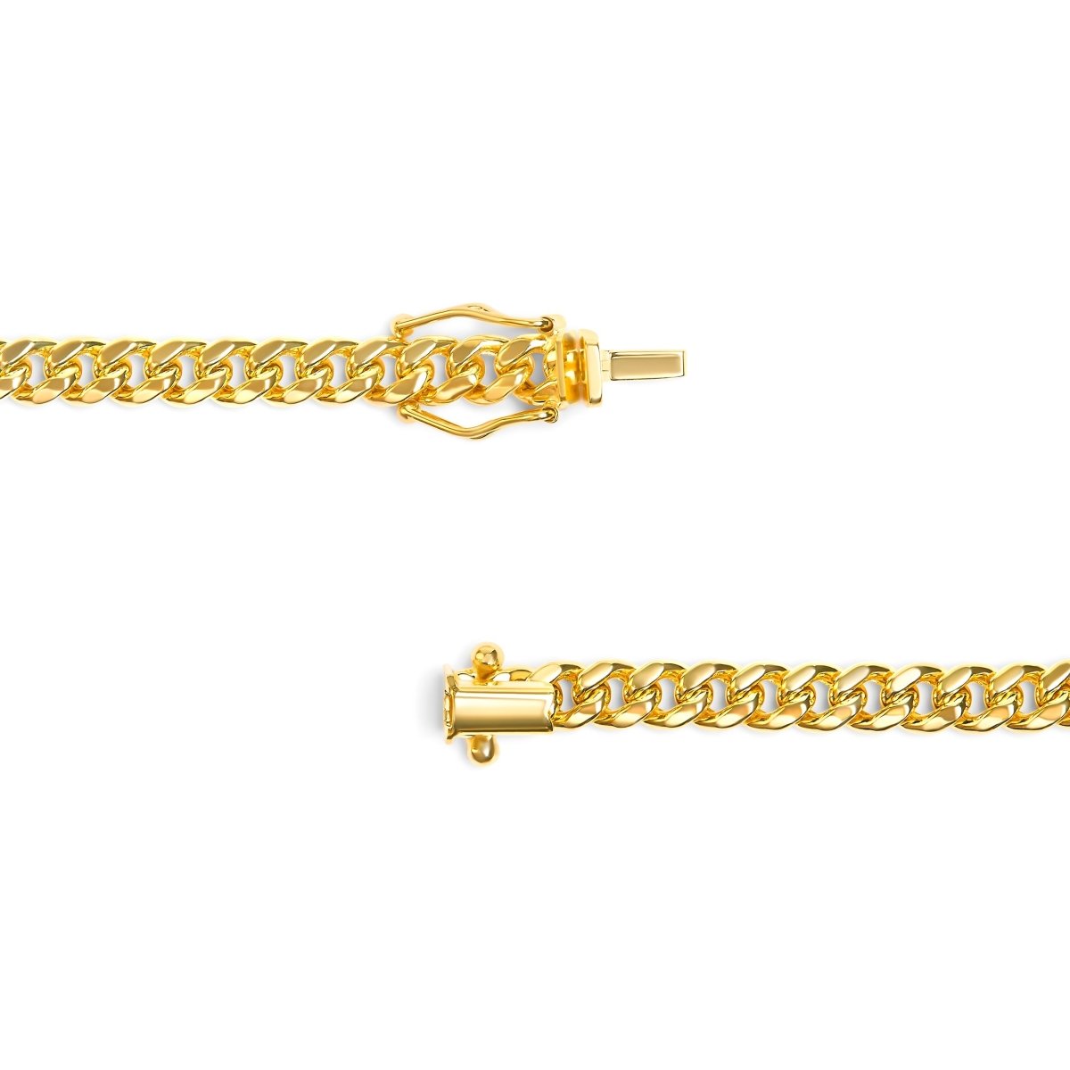 Semi-Solid 14K Yellow Gold 4.5mm Miami Cuban Chain Necklace - Unisex Chain - 22 Inches - Necklaces - Custom Crafting Alliance, LLC