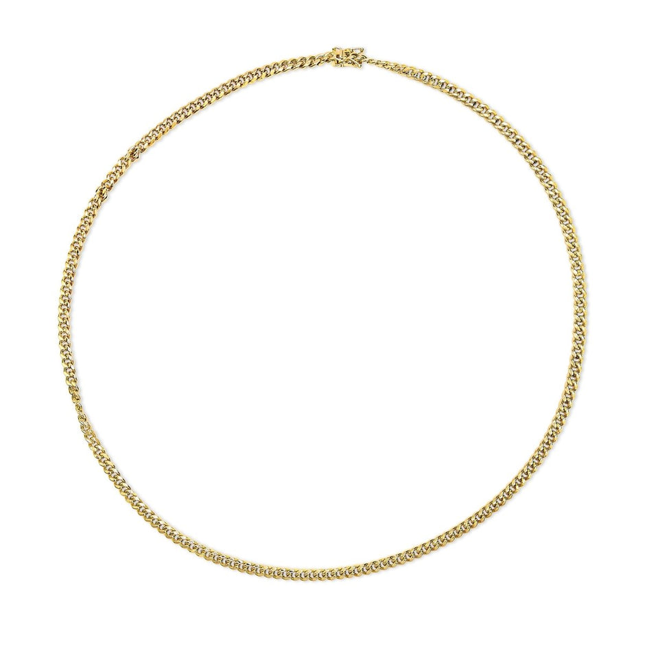 Semi-Solid 14K Yellow Gold 4.5mm Miami Cuban Chain Necklace - Unisex Chain - 22 Inches - Necklaces - Custom Crafting Alliance, LLC