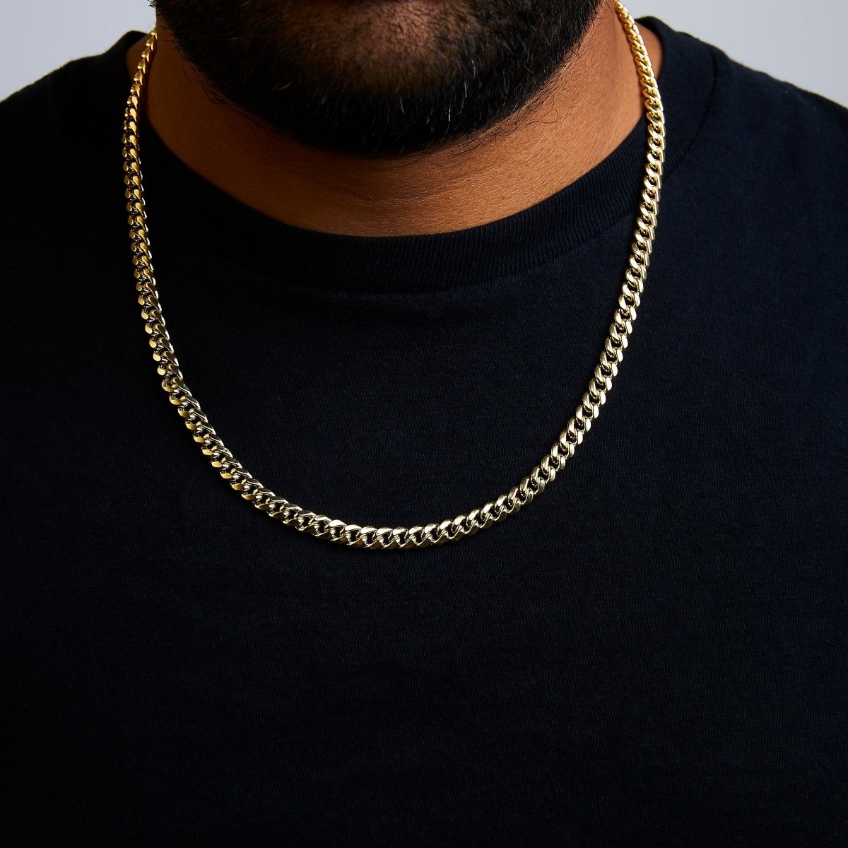Semi-Solid 14K Yellow Gold 6.1mm Classic Miami Cuban Chain Necklace - 22 Inches - Necklaces - Custom Crafting Alliance, LLC