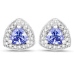 3.22 Carat Genuine Tanzanite & White Topaz .925 Sterling Silver Ring