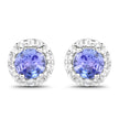 3.77 Carat Genuine Tanzanite and White Topaz .925 Sterling Silver 3 Piece Jewelry Set (Ring, Earrings, and Pendant w/ Chain)
