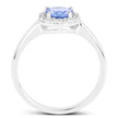 3.77 Carat Genuine Tanzanite and White Topaz .925 Sterling Silver 3 Piece Jewelry Set (Ring, Earrings, and Pendant w/ Chain)