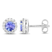 3.77 Carat Genuine Tanzanite and White Topaz .925 Sterling Silver 3 Piece Jewelry Set (Ring, Earrings, and Pendant w/ Chain)