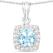 4.62 Carat Genuine Blue Topaz and White Topaz .925 Sterling Silver 3 Piece Jewelry Set (Ring, Earrings, and Pendant w/ Chain)