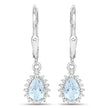2.00 Carat Genuine Blue Topaz and White Topaz .925 Sterling Silver Jewelry Set