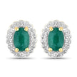 1.71 Carat Dyed Emerald and White Topaz .925 Sterling Silver Jewelry Set