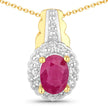 1.94 Carat Genuine Johnson Ruby and White Topaz .925 Sterling Silver Jewelry Set