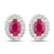 1.94 Carat Genuine Johnson Ruby and White Topaz .925 Sterling Silver Jewelry Set
