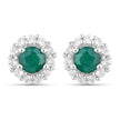 1.81 Carat Dyed Emerald and White Topaz .925 Sterling Silver Jewelry Set