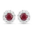 2.17 Carat Genuine Ruby and White Topaz .925 Sterling Silver Jewelry Set