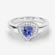 0.87 Carat Genuine Tanzanite and White Topaz .925 Sterling Silver Ring