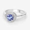 1.05 Carat Genuine Tanzanite and White Topaz .925 Sterling Silver Ring
