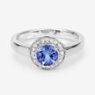 1.05 Carat Genuine Tanzanite and White Topaz .925 Sterling Silver Ring