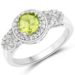 2.68 Carat Genuine Peridot and White Topaz .925 Sterling Silver Jewelry Set