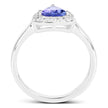 1.02 Carat Genuine Tanzanite and White Topaz .925 Sterling Silver Ring