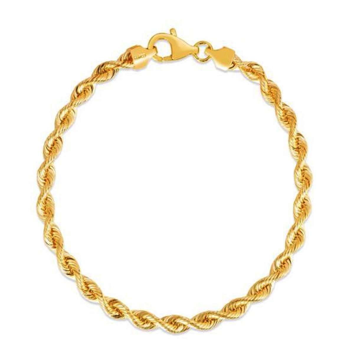 Silk Rope Chain Bracelet in 14k Yellow Gold (4.30 mm) - Bracelets - Custom Crafting Alliance, LLC