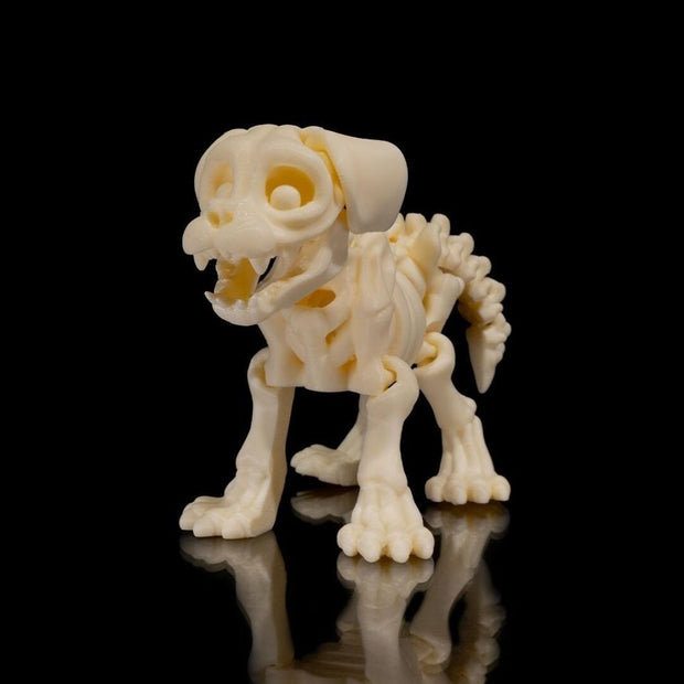 Skeletal Pooch – 3D - Printed Articulated Dog Skeleton Figurine - Figurines - Custom Crafting Alliance, LLC