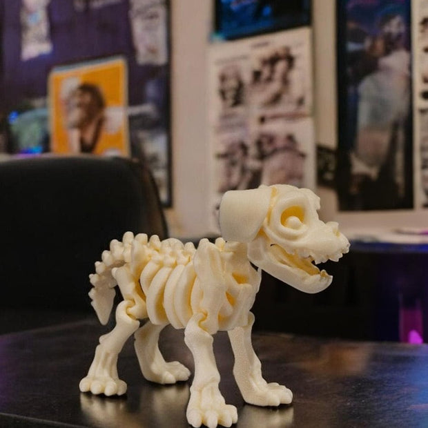 Skeletal Pooch – 3D - Printed Articulated Dog Skeleton Figurine - Figurines - Custom Crafting Alliance, LLC
