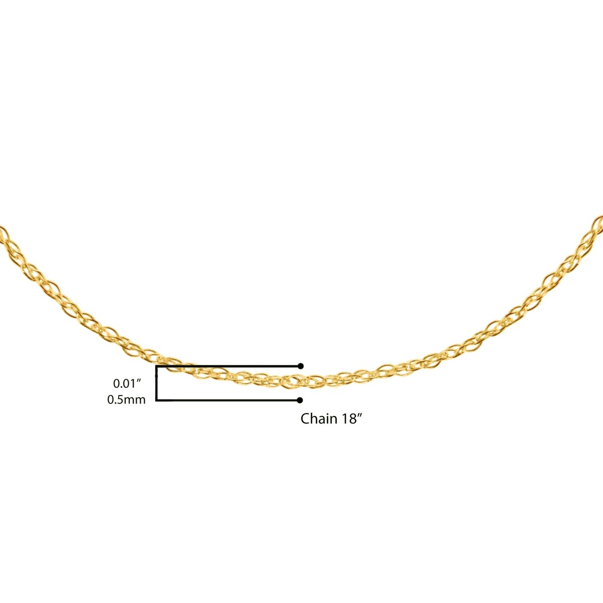 Solid 10K Yellow Gold 0.5mm Slim and Dainty Unisex 18