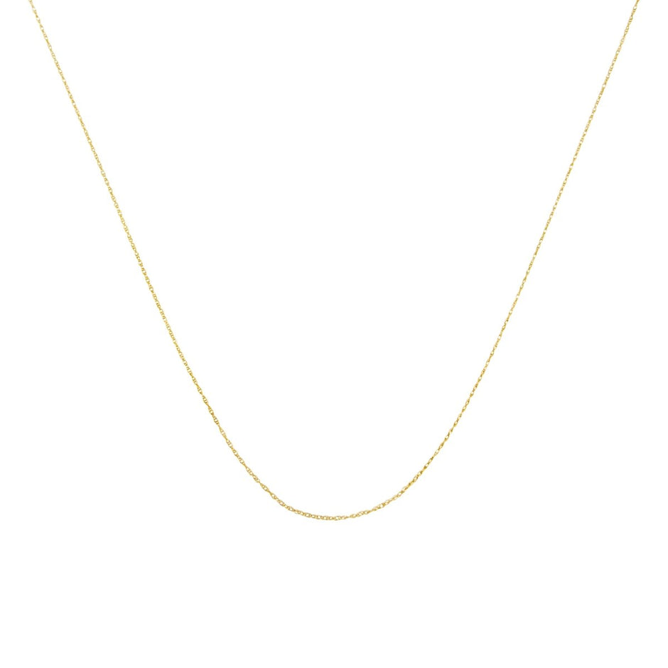 Solid 10K Yellow Gold 0.5mm Slim and Dainty Unisex 18" Rope Chain Necklace - Necklaces - Custom Crafting Alliance, LLC