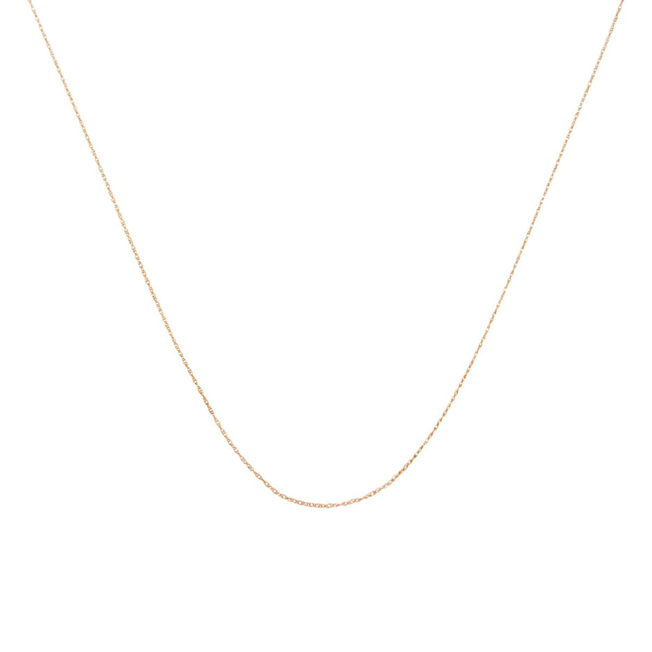 Solid 10K Yellow Gold 0.5mm Slim and Dainty Unisex 18" Rope Chain Necklace - Necklaces - Custom Crafting Alliance, LLC