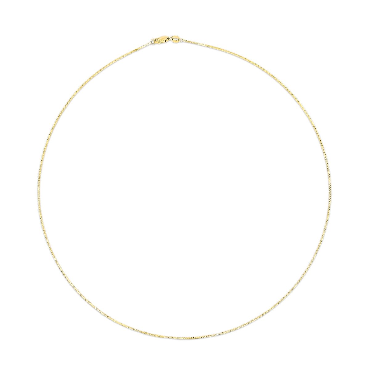 Solid 14K Yellow Gold 0.75mm Classic Box Chain Necklace. Unisex Chain - Size 16 Inches - Necklaces - Custom Crafting Alliance, LLC