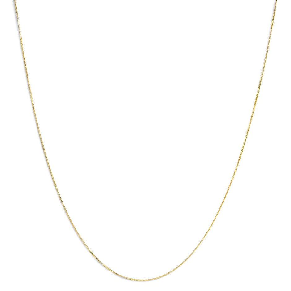 Solid 14K Yellow Gold 0.75mm Classic Box Chain Necklace. Unisex Chain - Size 16 Inches - Necklaces - Custom Crafting Alliance, LLC
