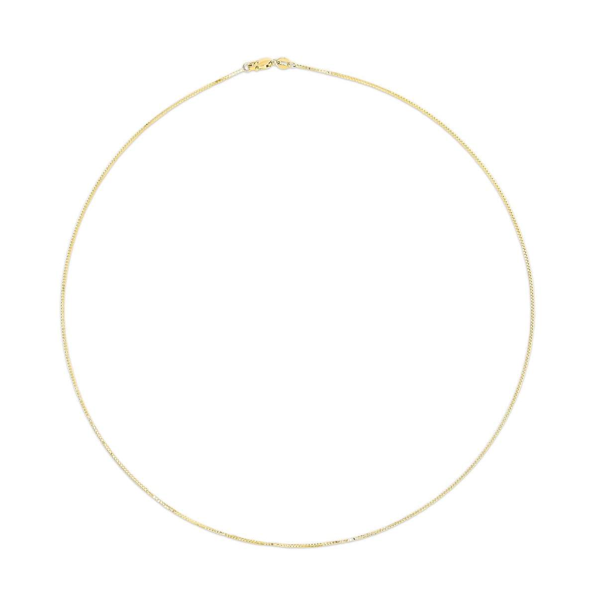 Solid 14K Yellow Gold 0.75mm Classic Box Chain Necklace. Unisex Chain - Size 16 Inches - Necklaces - Custom Crafting Alliance, LLC