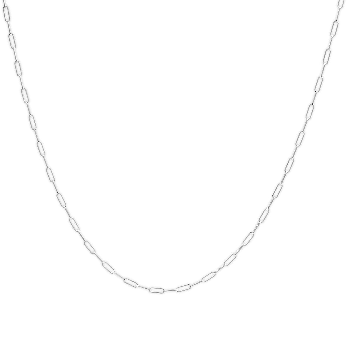 Solid 14K Yellow Gold 2.5mm Paperclip Chain Necklace Unisex 18