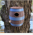 The Old Barrel Birdhouse – Rustic Whiskey Barrel - Inspired Bird House for Garden or Porch - Bird House - Custom Crafting Alliance, LLC