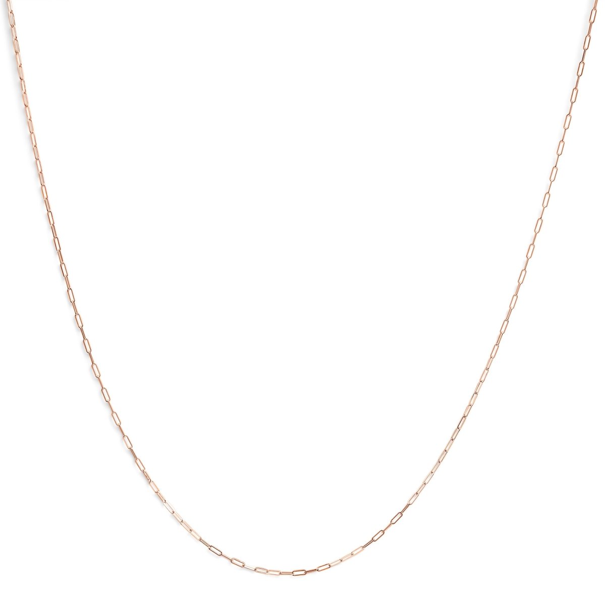 Unisex Solid 14K Yellow Gold 1.5mm Paperclip Chain Necklace - 18 Inches - Necklaces - Custom Crafting Alliance, LLC