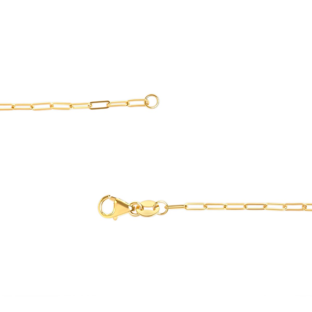 Unisex Solid 14K Yellow Gold 1.5mm Paperclip Chain Necklace - 18 Inches - Necklaces - Custom Crafting Alliance, LLC