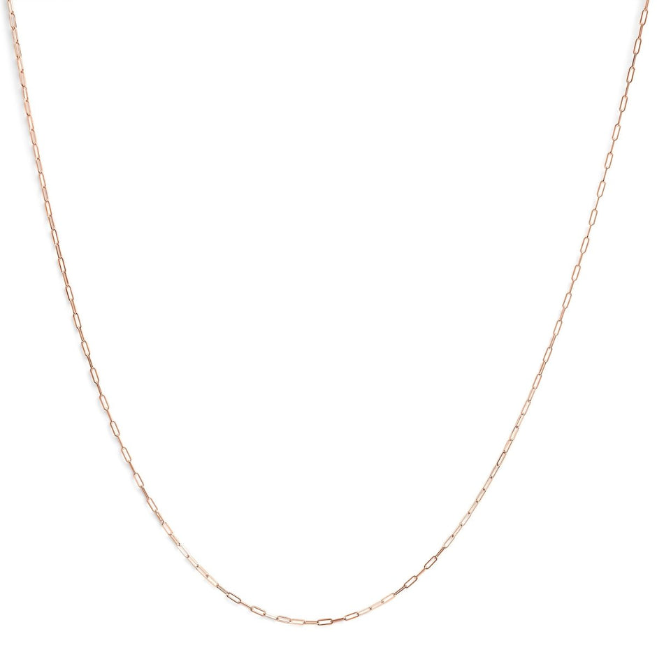Unisex Solid 14K Yellow Gold 1.5mm Paperclip Chain Necklace - 18 Inches - Necklaces - Custom Crafting Alliance, LLC