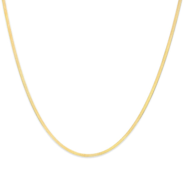 Unisex Solid 14K Yellow Gold 2.8mm Imperial Herringbone Chain Necklace - 18" Inches - Necklaces - Custom Crafting Alliance, LLC
