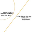 Unisex Solid 14K Yellow Gold 2.8mm Imperial Herringbone Chain Necklace - 18