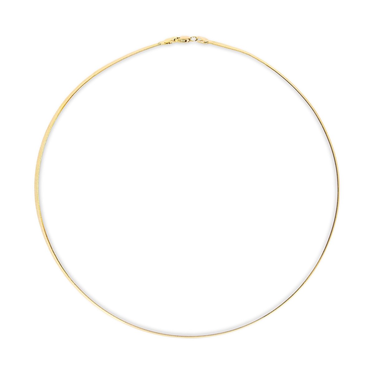 Unisex Solid 14K Yellow Gold 2.8mm Imperial Herringbone Chain Necklace - 18