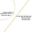 Unisex Solid 14K Yellow Gold 2.8mm Imperial Herringbone Chain Necklace - 18