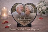 Personalized Heart Photo Slate, Custom Stone Keepsake, Memorial Gift
